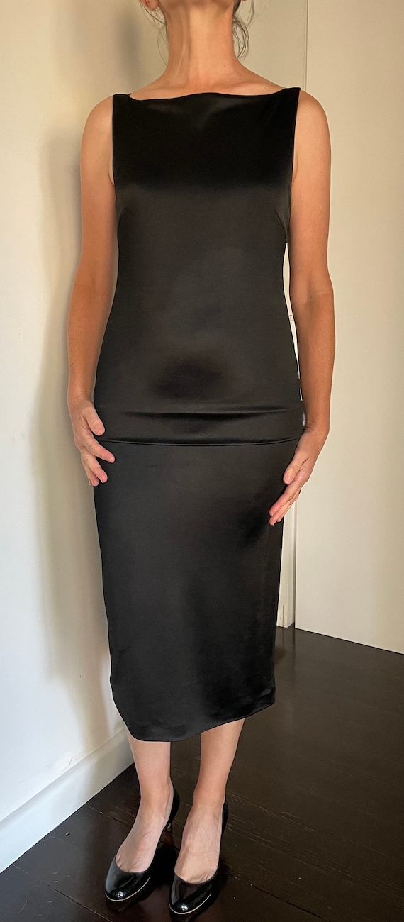 Vintage Gianfranco Ferre Made in Italy Black Boat Neck Evening