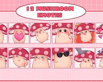 Lindos emoticonos de twitch y discordia de hongos