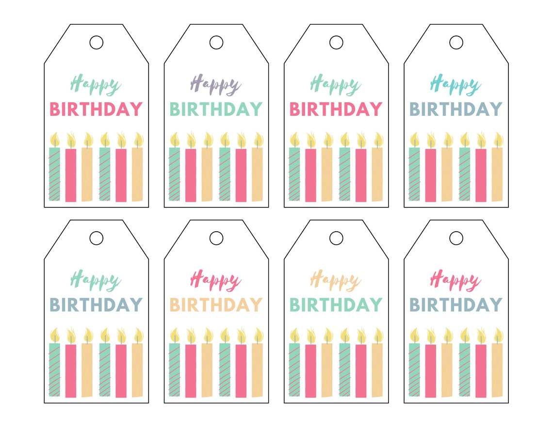 Happy Birthday Gift Tags! Printable Happy Birthday Gift Tags! Candle ...