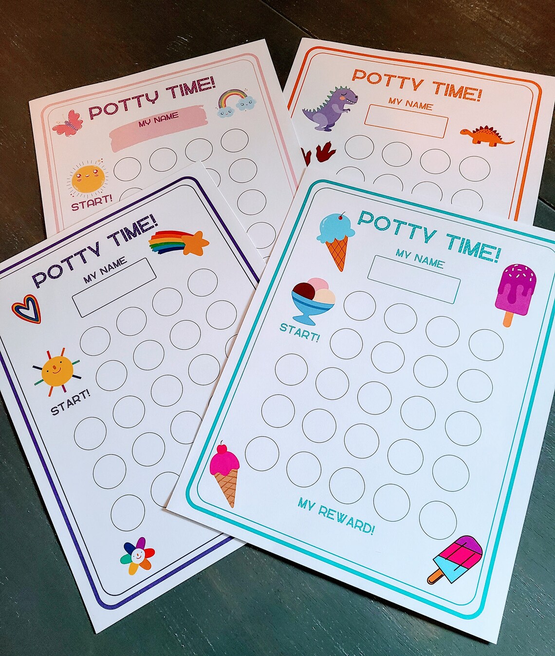 Dinosaur Potty Training Sticker Chart - Etsy