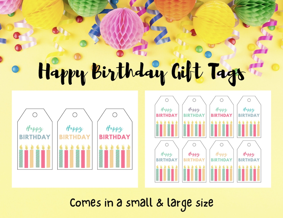 Happy Birthday Gift Tags Printable Happy Birthday Gift Tags Candle Gift