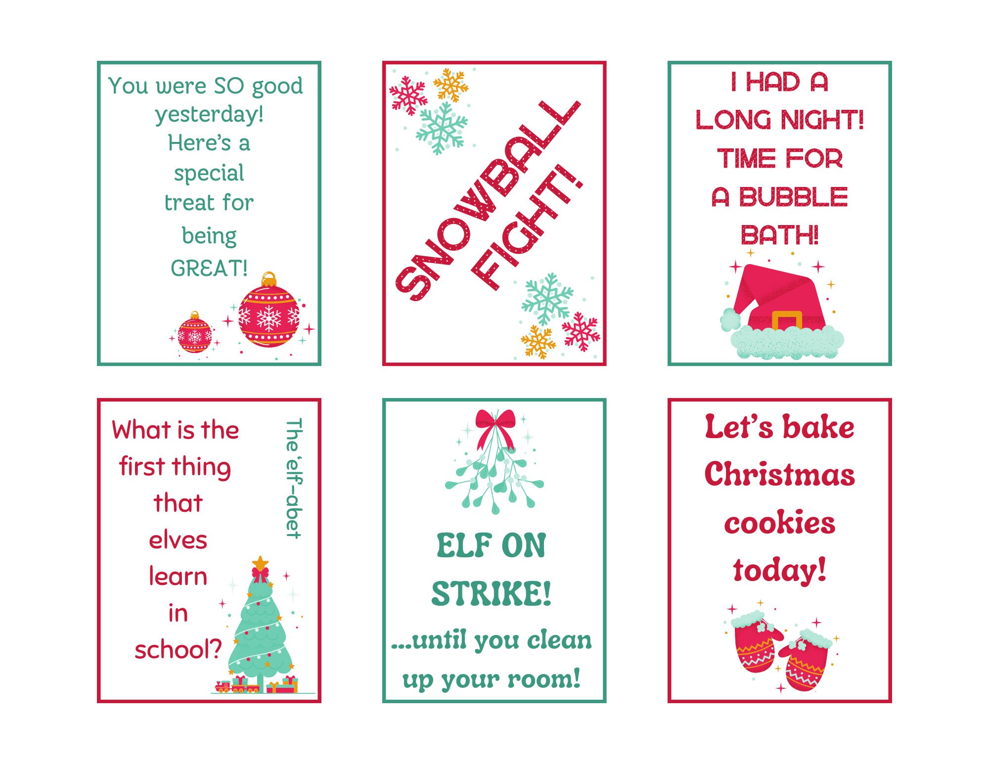 Elf Notes Elf Notes Printable Christmas Fun Elf Notes Elf Digital ...