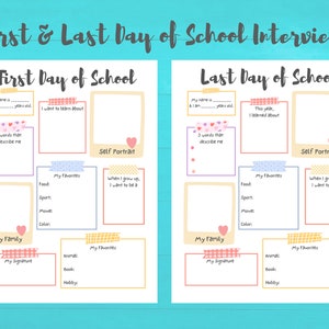 First & Last Day of School Interview! Back to School Interview! Back to School Memory Book! Back to School Keepsake! Last Day of School!