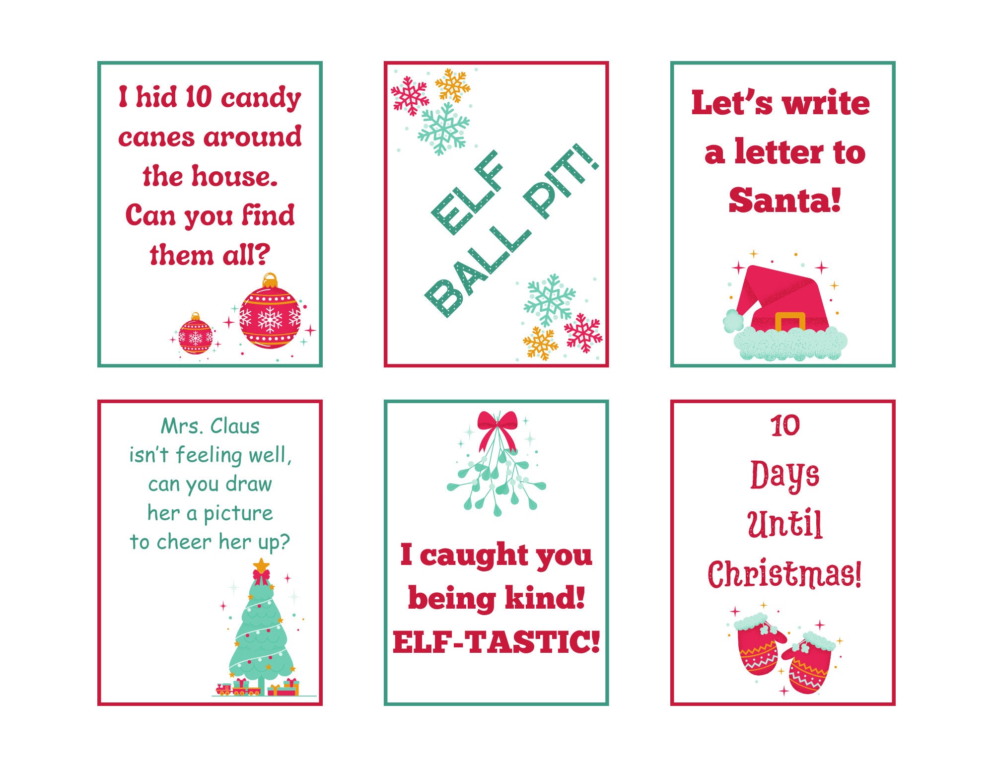 Elf Notes Elf Notes Printable Christmas Fun Elf Notes Elf Digital ...