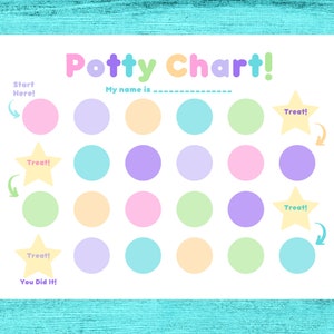 Colorful Potty Chart! Sticker Potty Chart! Potty Chart Printable! Potty Chart Digital Download! Reward Chart for Toddlers!