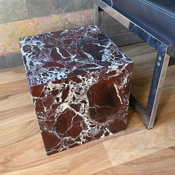 Mymmarble Side Table Marble Cherry Red Etsy UK