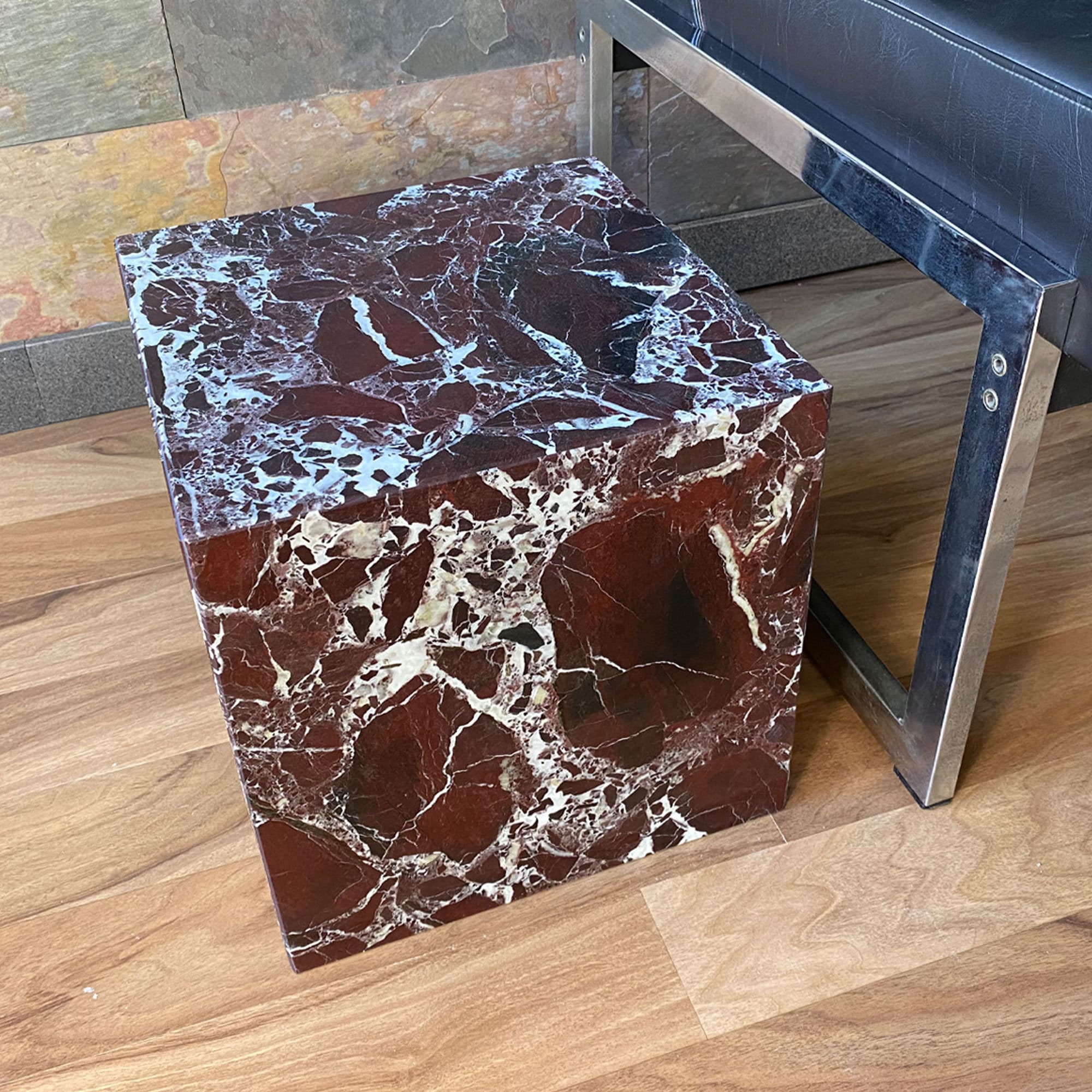 Brown marble side sale table