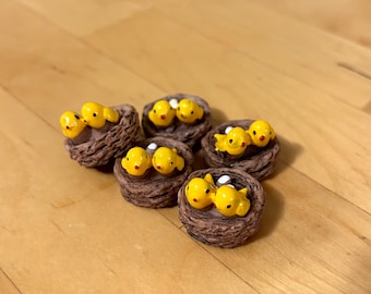 nest bird - miniature Montessori language object trinket craft dollhouse resin