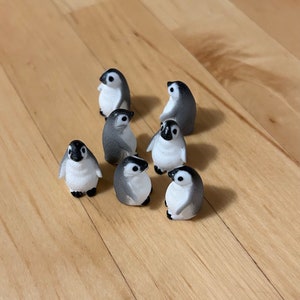 penguin - miniature Montessori language object trinket craft dollhouse resin decoration