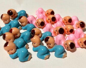 baby - infant - gender reveal | baby shower decorations charms miniature figurine Montessori language object craft supplies dollhouse