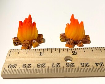 fire - miniature Montessori language object - sensory bin - trinket craft diy dollhouse resin toy decor camping