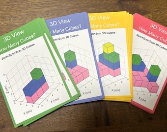 Cube Counting, Orthographic View Set, Geometry Learning Toy, Orthographic Projection STEM Kit, Spatial Reasoning, Math Center, Engineering
