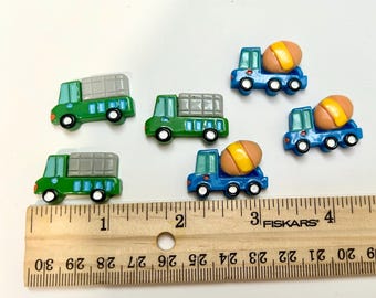 truck concrete mixer cement mixer car - miniature trinket resin craft dollhouse flatback decoration diy