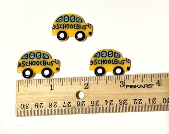 school bus car vehicle - miniature trinket resin craft dollhouse flatback decoration diy
