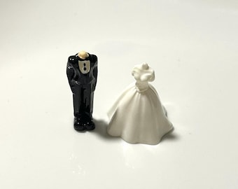 wedding - groom bride figurines wedding dress tuxedo resin miniature decor decoration couple trinket