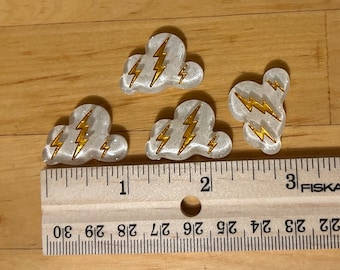 lightning - thunderstorm - cloud - miniature Montessori language object trinket resin craft dollhouse