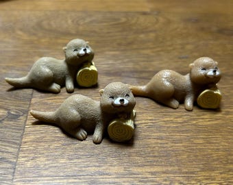 otter - miniature Montessori language object trinket craft dollhouse resin animal decoration