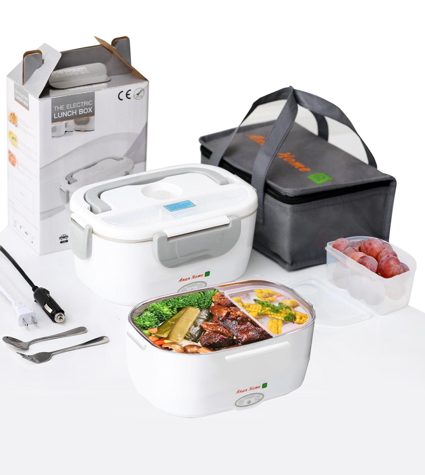 Contenitore per il pranzo elettrico Contenitore per il pranzo riscaldante  elettrico portatile Contenitore per alimenti più caldo 1,5 l, 55 W Include  forchetta grande, cucchiaio e borsa termica -  Italia