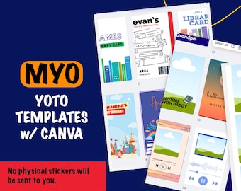 MYO Yoto Card Canva Template: 90+ Unique Editable Sticker Designs (Digital)