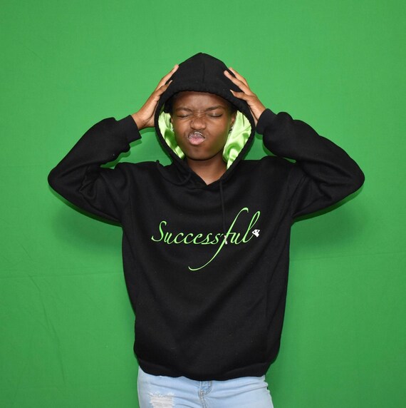 Black Silk Hoodies Etsy