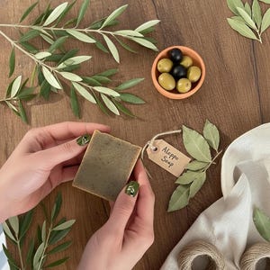 Jabón artesanal de laurel de Alepo: Jabón de aceite de oliva orgánico para pieles sensibles (200 g cada uno) imagen 4