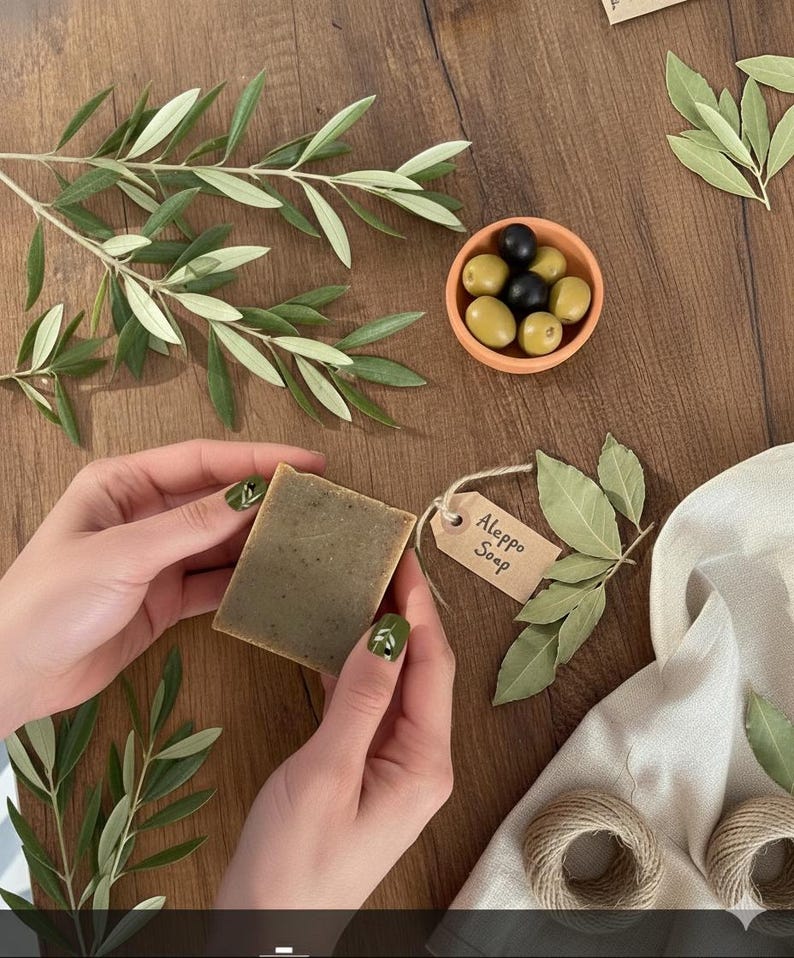 Jabón artesanal de laurel de Alepo: Jabón de aceite de oliva orgánico para pieles sensibles (200 g cada uno) imagen 4
