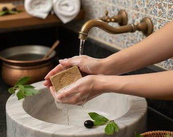 20 Bars Handmade Aleppo Laurel Soap: Organic Olive Oil Ghar Soap (20 Bars-200 g Each)