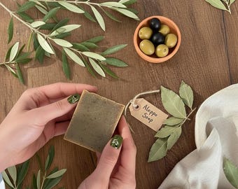 Jabón artesanal de laurel de Alepo (11 pastillas): Jabón de aceite de oliva orgánico Ghar (11 pastillas de 200 g cada una)