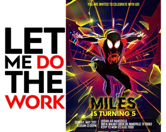 Spiderman Across the Spiderverse Einladung, Spiderverse Geburtstagseinladung, Spiderverse Digitale Einladung, Spiderman Geburtstagseinladung