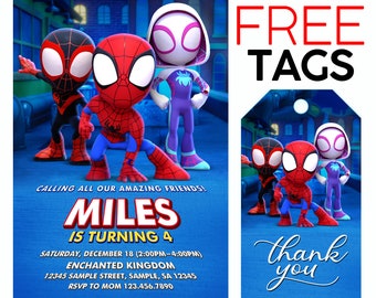 Spidey and His Amazing Friends Invitation, Spidey Birthday Invitation, Spidey and His Amazing Friends Printable Invitation