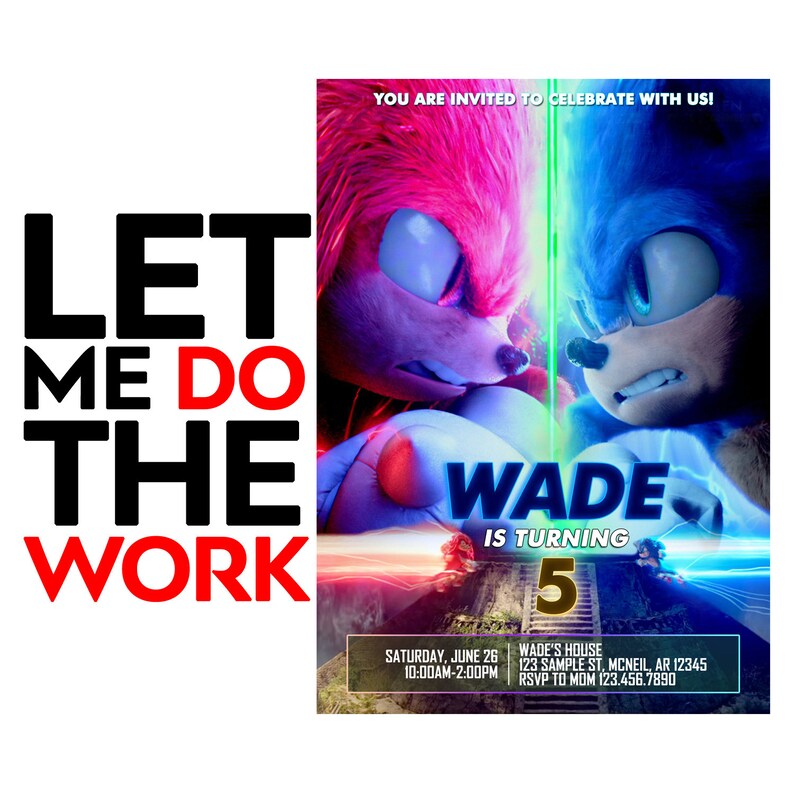 Sonic Birthday Invitation Sonic Invitation Sonic Printable Invitation Sonic Editable Invitation