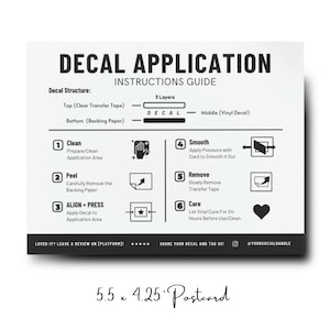 Vinyl Decal Application Guide Template: Small Business Instructions (Digital Download)