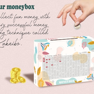 Ziel Sparschwein |Spare Geld Challenge |Kakeibo Ersparnisse |DIY Spardose aus Pappe |Geld Spar Tracker |Printable Craft |Digitaler Download