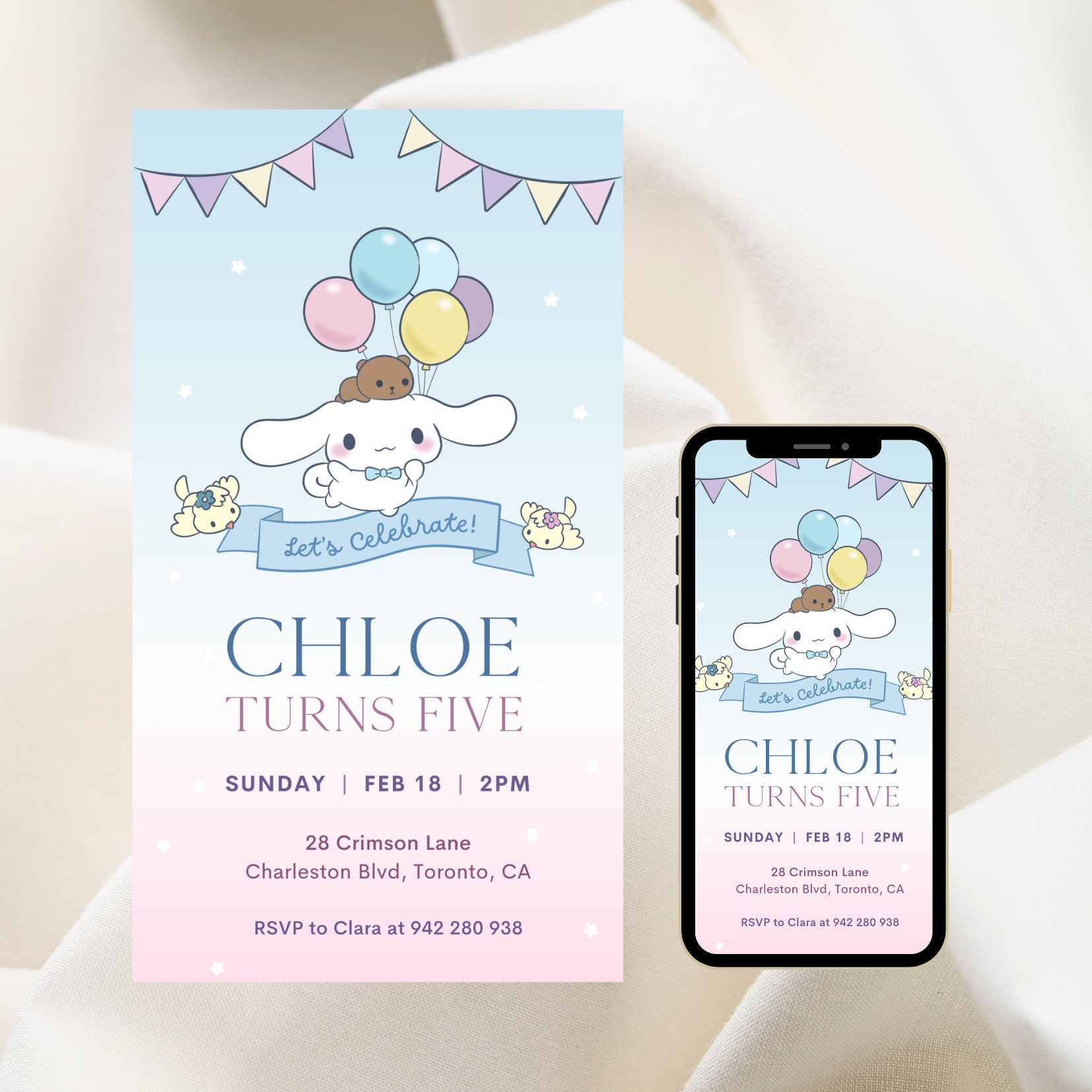 Kawaii Cinnamo-roll Children's Birthday Party - Instant Kawaii Cinnamo-roll Children's Birthday Party - Instant