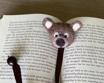 Needle Felted Teddy bear bookmark