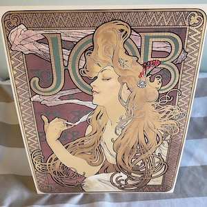 Alphonse Mucha Job Cigarette Paper 1896 Advertisement 8.5x11 Art Print Art Nouveau Antique Advertisement Victorian Portrait (Print Only)