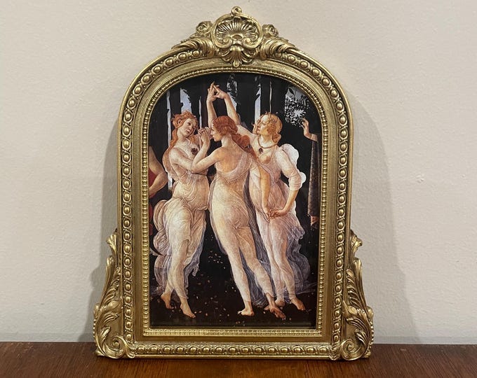 Botticelli Three Graces Ornate Gold Framed Print Primavera Tre Grazie Italian Renaissance Gallery Wall Art Decor