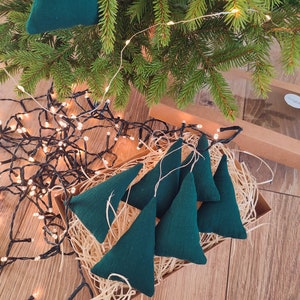 Handmade Organic Cotton Christmas Tree Ornaments - Set of 6