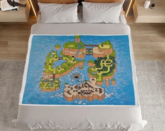 Super Mario World Map Warm Blanket | Super Nintendo version