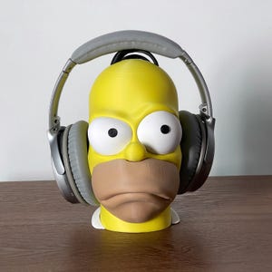 Homer Simpson-koptelefoonstandaard | Houder voor grappige gamerheadset | Unieke bureauopberger voor Simpsons-fans | Cadeau cartoon ventilator | Geeky-huisdecoratie