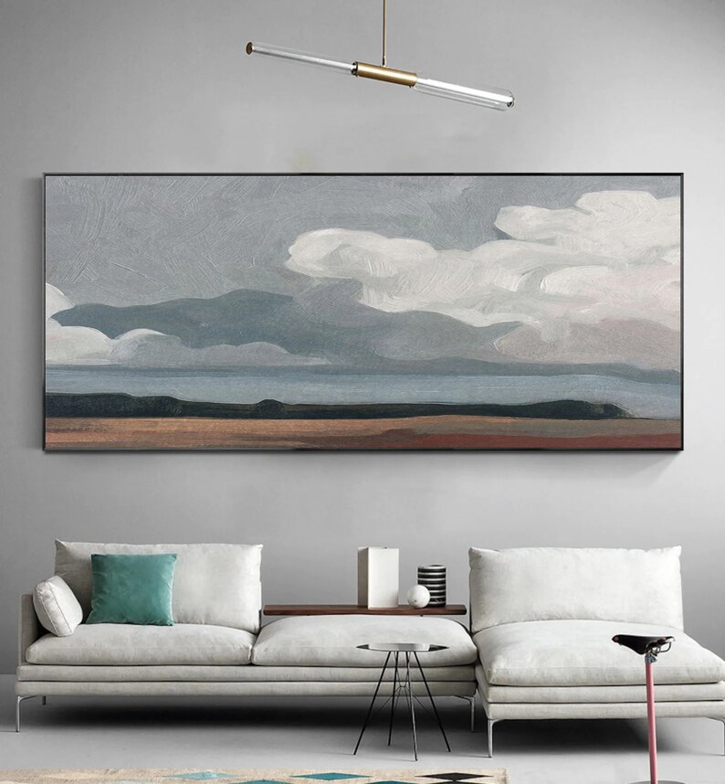 Large Original Wall Art Abstract Cloud Painting Sky Wall Art Etsy