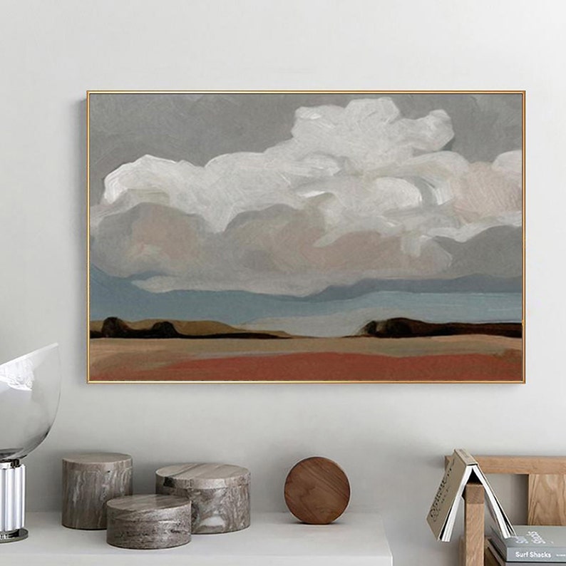 Large Original Wall Art Abstract Cloud Painting Sky Wall Art Etsy