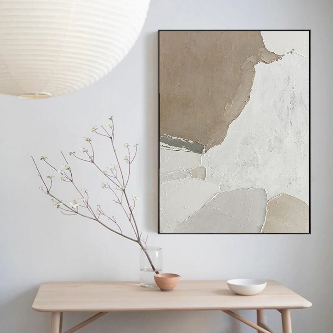 Large Original Grey Abstract Painting for Living Room Etsy