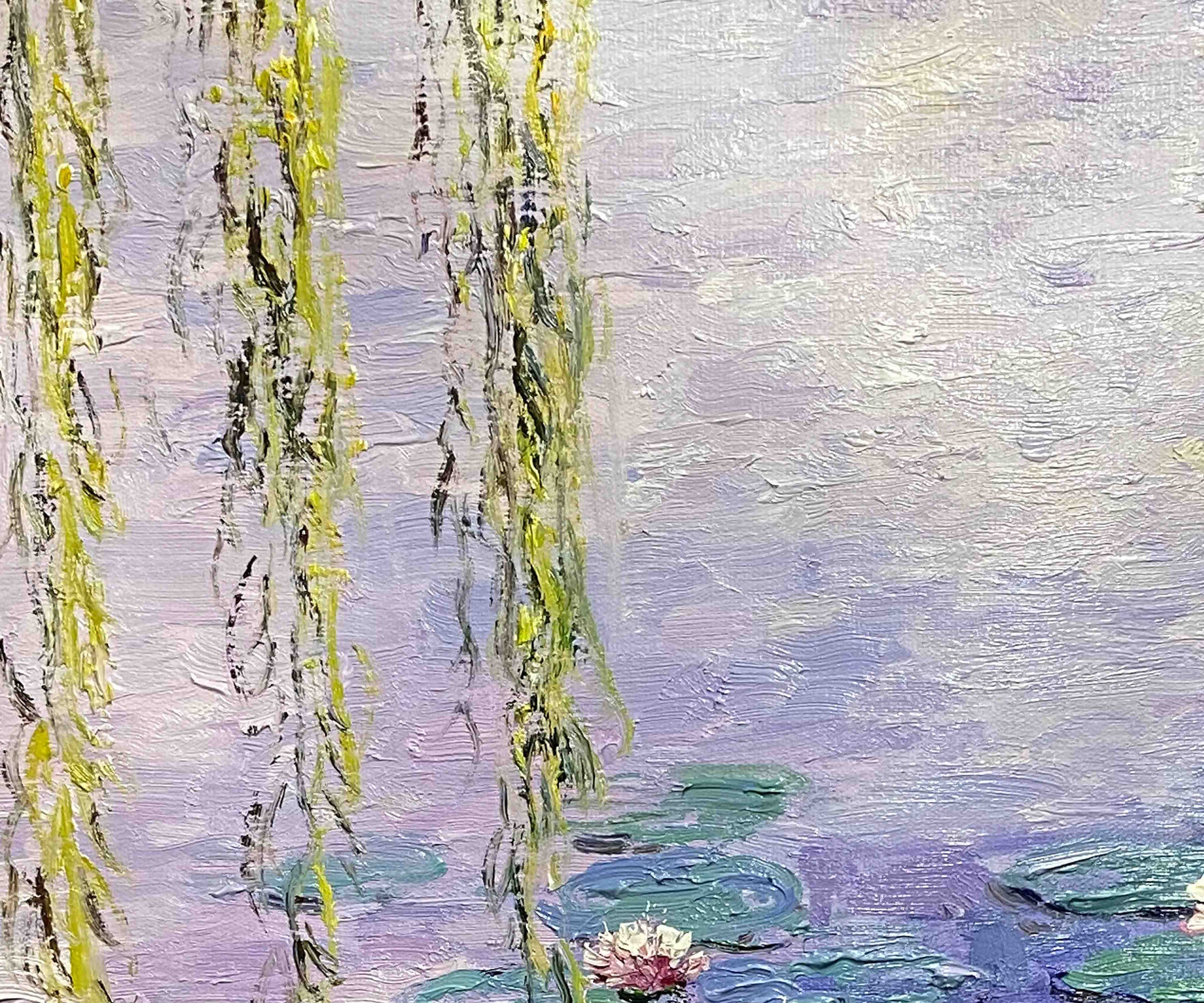 Water lily canvas painting, Monet water lilies wall decor, Claude monet  pond, Monet water plant oil painting 27.6 by 19.7 Painting by Lada Stukan