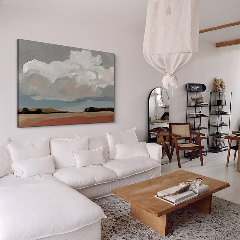 Large Original Wall Art Abstract Cloud Painting Sky Wall Art Etsy