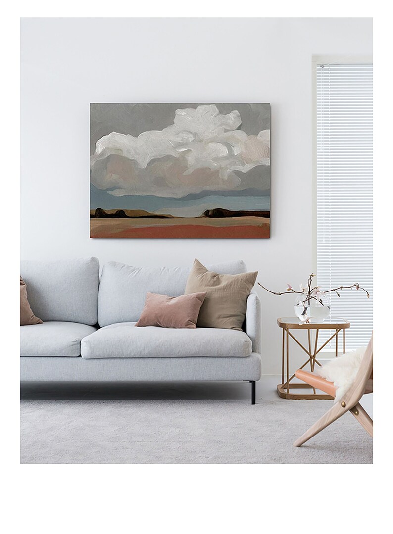 Large Original Wall Art Abstract Cloud Painting Sky Wall Art Etsy