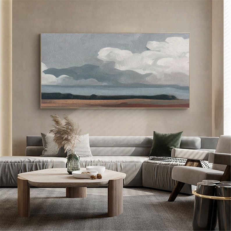 Large Original Wall Art Abstract Cloud Painting Sky Wall Art Etsy