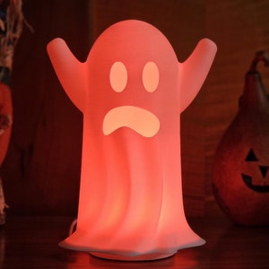 Halloween Ghost Lamp &quot; Surprised &quot; | Soft Ambient Cozy Comfort Lighting | Ghost Lamp | Halloween Light | Night Light | Table Lamp | Colored