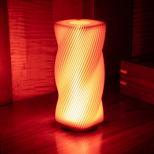 Lampe Yu-Zen « Twist » | Éclairage doux/confortable à ambiance douce | Éclairage domestique | Lampe de bureau | Chambre à coucher | Veilleuse avec USB fabriquée par Materia