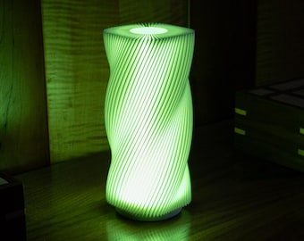 Tischlampe Farbwechsel mit Fernbedienung Yu-Zen "Twist" | Soft Glow Lampe | Kleine Schreibtischlampe | Ambient Nachtlicht | Dekor | Nachttisch USB Lampe